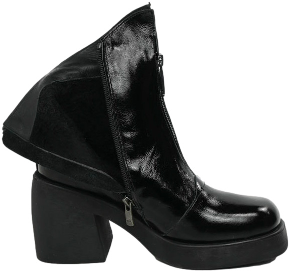 Botki Modne Verano 045.4272-R55 Black Skóra Naturalna