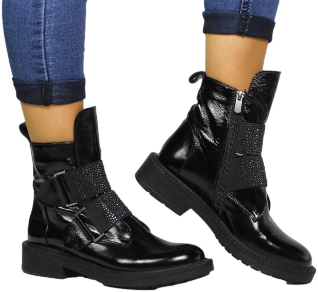 Trzewiki Ravini G044 1215 07 Czarne Skóra Naturalna_TN