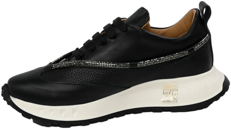 Sneakersy Stylowe Boccato 014.Y4065.01-11 Black Skóra Naturalna