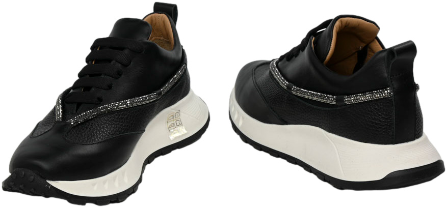 Sneakersy Stylowe Boccato 014.Y4065.01-11 Black Skóra Naturalna