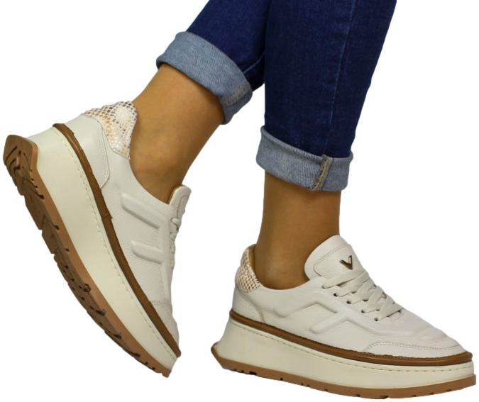 Sneakersy Stylowe Boccato 4056 218-203 Beige Skóra Naturalna