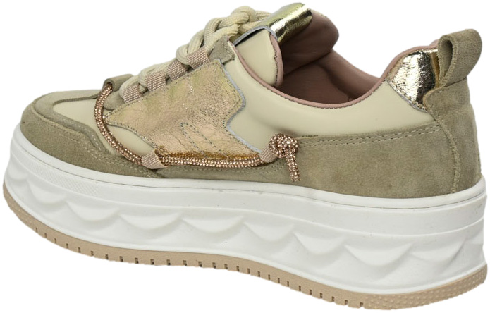 Sneakersy Modne Boccato 461.7641 B23 Beige Skóra Naturalna