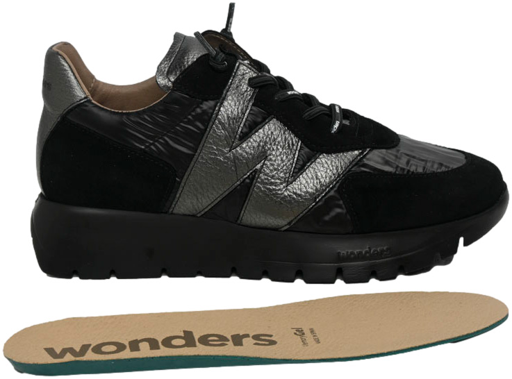 Sneakersy Wonders A-2464 Nylon Nacar Negro