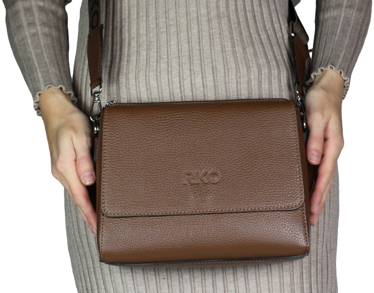 Torebka Elegancka Ryłko R40556TB_1Q  Brąz Skóra Naturalna