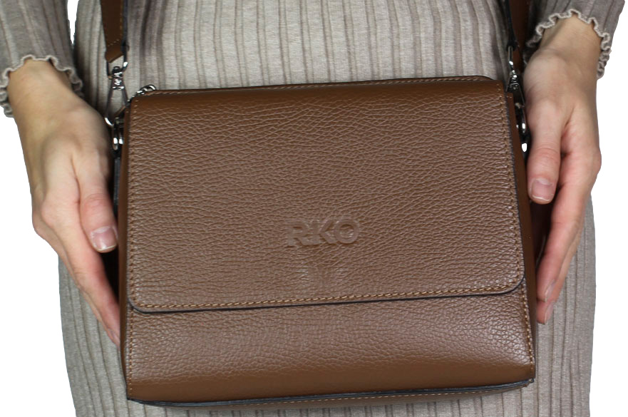 Torebka Elegancka Ryłko R40556TB_1Q  Brąz Skóra Naturalna