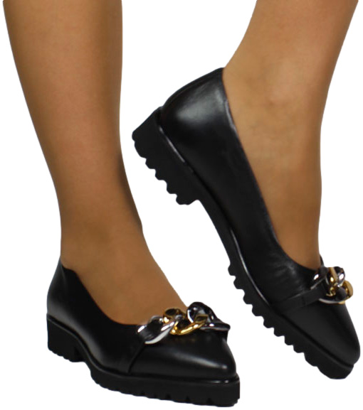 Półbuty Modne GiosEppo 70398 Reosebud Black Skóra Naturalna