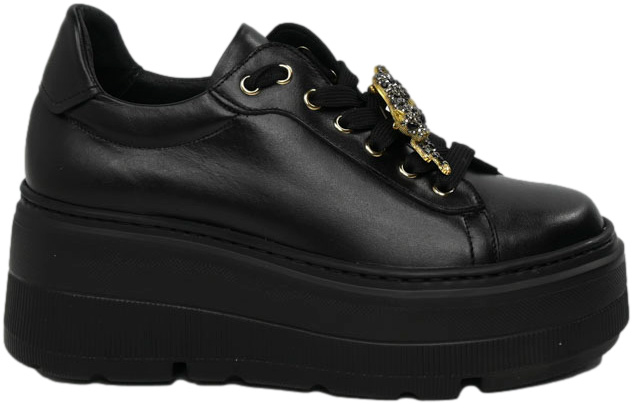 Sneakersy Wygodne Karino 5274-076 Czarne Lico Skóra Naturalna