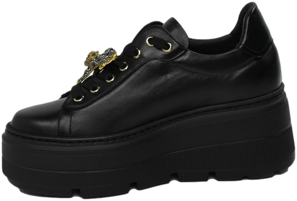 Sneakersy Wygodne Karino 5274-076 Czarne Lico Skóra Naturalna