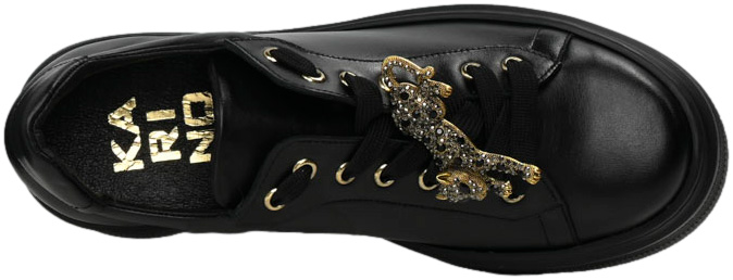 Sneakersy Wygodne Karino 5274-076 Czarne Lico Skóra Naturalna