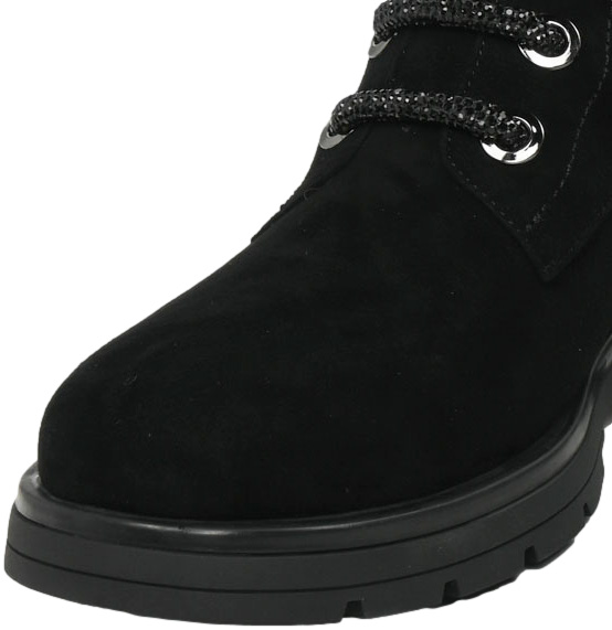 Trzewiki Stylowe Loretta Vitale C2439109 Black Suede Skóra Naturalna