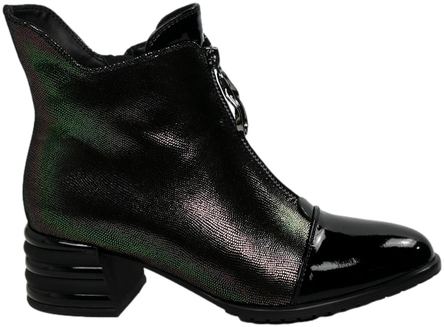 Botki Modne Loretta Vitale C2439602 Black Patent Skóra Naturalna