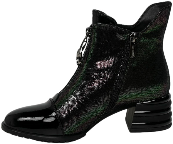 Botki Modne Loretta Vitale C2439602 Black Patent Skóra Naturalna