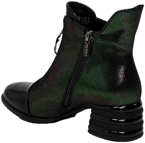 Botki Modne Loretta Vitale C2439602 Black Patent Skóra Naturalna