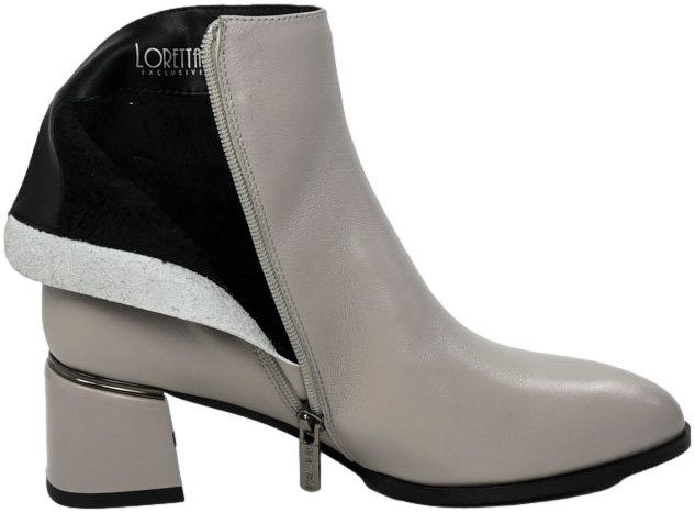 Botki Stylowe Loretta Vitale C2439132 Grey Leath Skóra Naturalna