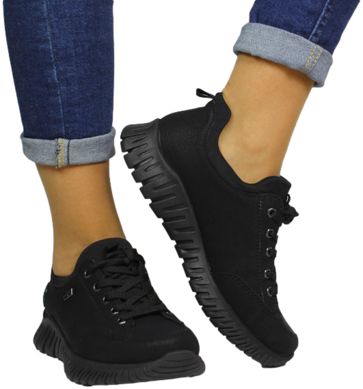 Sneakersy Stylowe Rieker M5352-00 Black Czarne