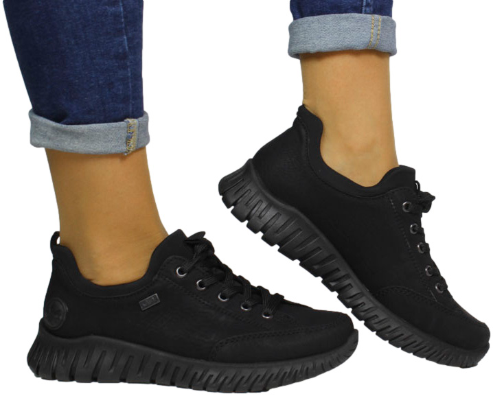 Sneakersy Stylowe Rieker M5352-00 Black Czarne
