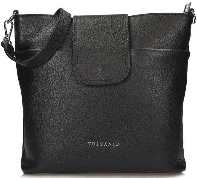 Torebka Toscanio F253 Czarna Skóra Naturalna 