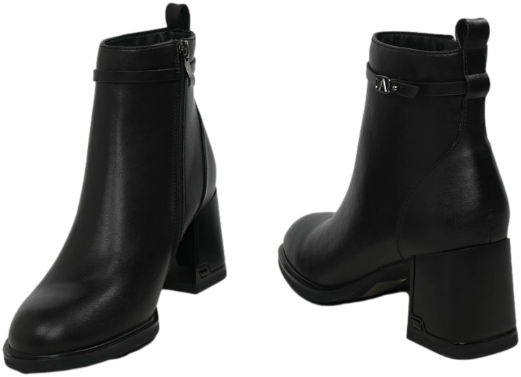 Botki Stylowe Filippo DBT6544-24 BK Czarne Skóra Naturalna