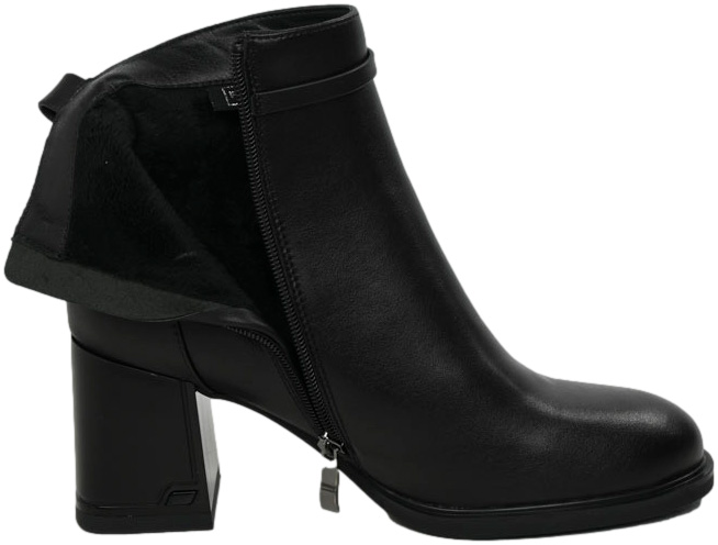 Botki Stylowe Filippo DBT6544-24 BK Czarne Skóra Naturalna