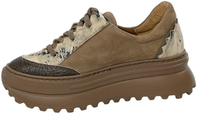 Sneakersy Modne Maciejka 06562-10 00-8 Ciemny Beż Skóra Naturalna