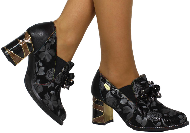 Botki Stylowe Laura Vita Marbreeo 41 Noir Skóra Naturalna