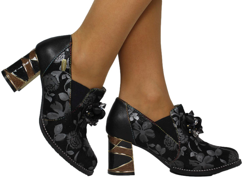 Botki Stylowe Laura Vita Marbreeo 41 Noir Skóra Naturalna