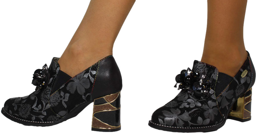 Botki Stylowe Laura Vita Marbreeo 41 Noir Skóra Naturalna