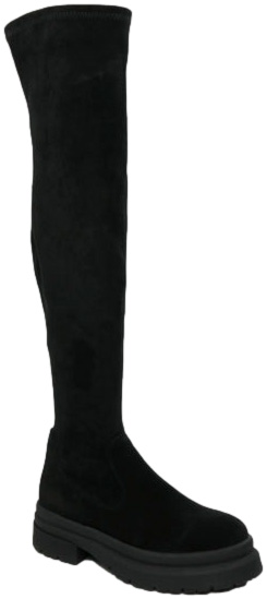 Kozaki Stylowe Verano 22-692C Czarne Velur Strecz_TN