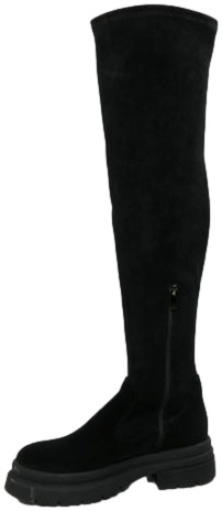 Kozaki Stylowe Verano 22-692C Czarne Velur Strecz_TN