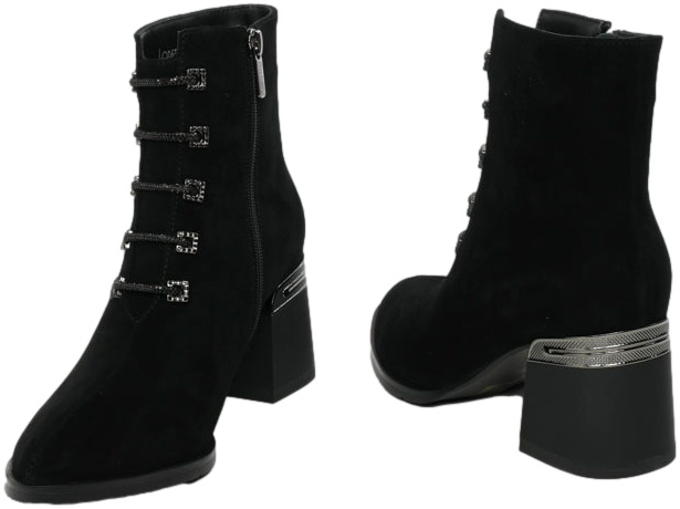 Botki Eleganckie Loretta Vitale C2439612 Czarne Skóra Naturalna