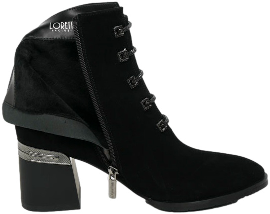 Botki Eleganckie Loretta Vitale C2439612 Czarne Skóra Naturalna