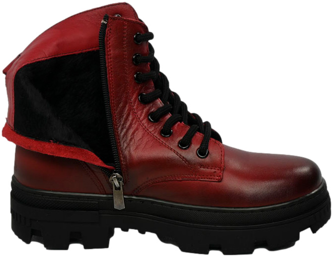 Trzewiki Stylowe Vacarro 490 Red Czerwone Skóra Naturalna