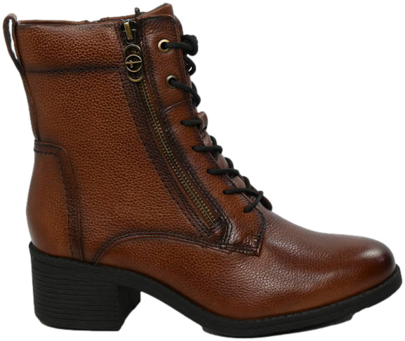 Botki Stylowe Tamaris 1-25130-43 305 Cognac Brązowe Skóra Naturalna