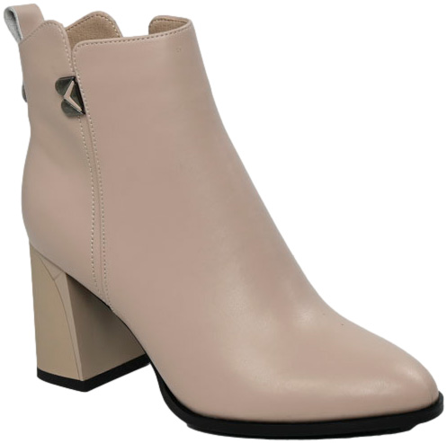 Botki Eleganckie Filippo DBT6578-24 Beige Skóra Naturalna