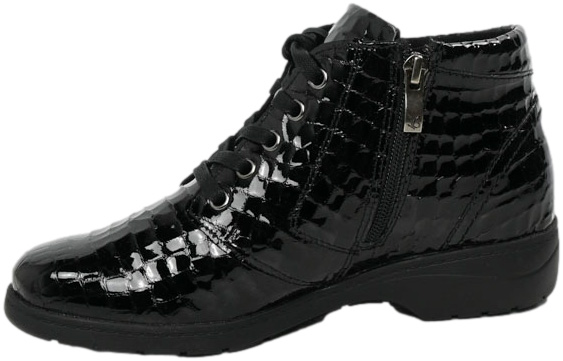 Trzewiki Stylowe Caprice 9-25152-41 Black Croco Skóra Naturalna