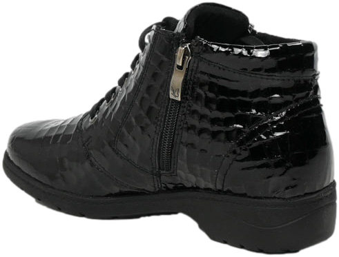 Trzewiki Stylowe Caprice 9-25152-41 Black Croco Skóra Naturalna