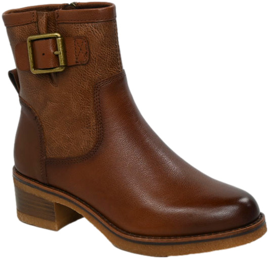 Botki Modne Marco Tozzi 2-25062-43 305 Cognac Skóra Naturalna