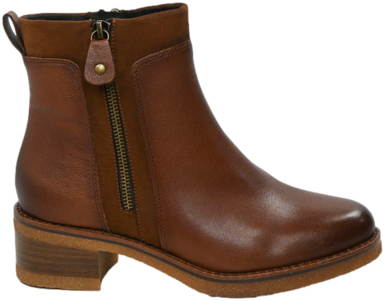 Botki Modne Marco Tozzi 2-25064-43 392 Cognac Comb Skóra Naturalna