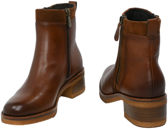 Botki Modne Marco Tozzi 2-25064-43 392 Cognac Comb Skóra Naturalna