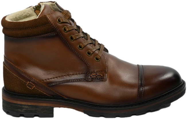 Trzewiki Eleganckie American CY134/24 Brown Skóra Naturalna