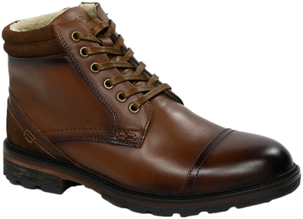 Trzewiki Eleganckie American CY134/24 Brown Skóra Naturalna