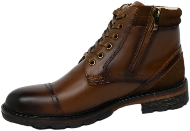 Trzewiki Eleganckie American CY134/24 Brown Skóra Naturalna