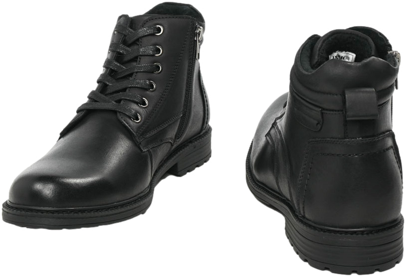 Trzewiki Stylowe American CY135/24 Black Skóra Naturalna