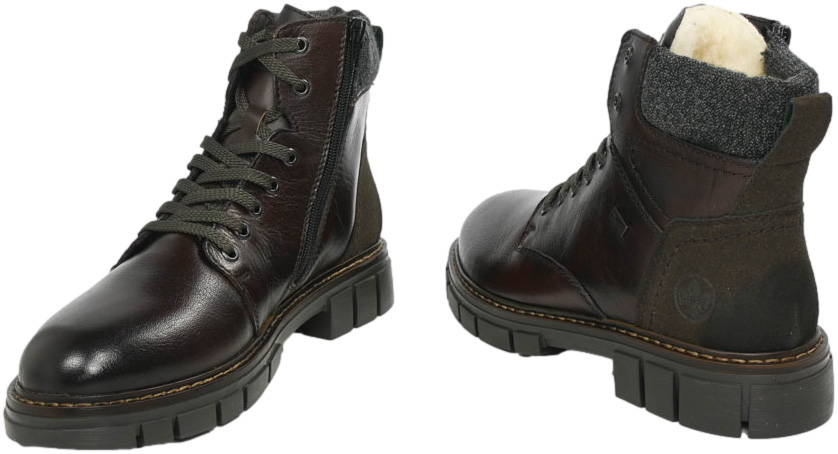 Trzewiki Stylowe Rieker 32205-25 Brown Brązowe Skóra Naturalna