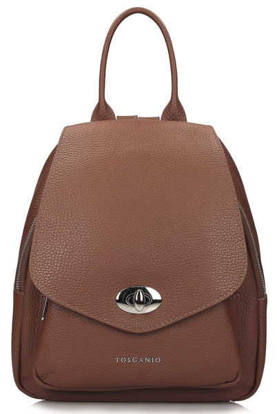 Plecak Toscanio F242 Rudy D19 Skóra Naturalna