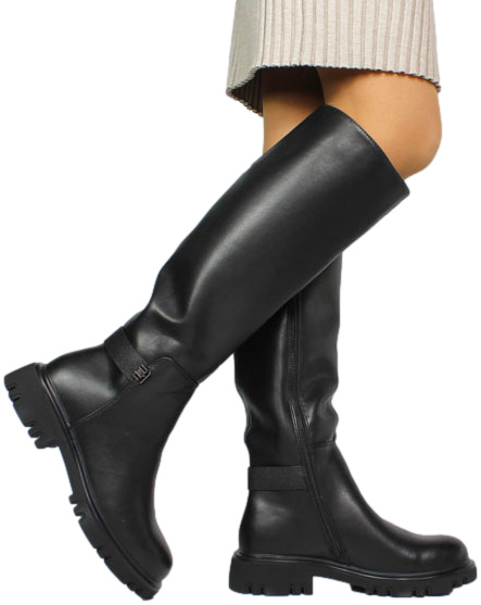 Kozaki Wygodne Sokolski HW Z24-552 BLK Skóra Naturalna Czarne