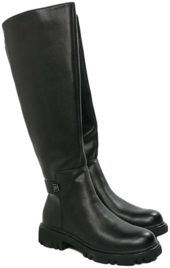 Kozaki Wygodne Sokolski HW Z24-552 BLK Skóra Naturalna Czarne