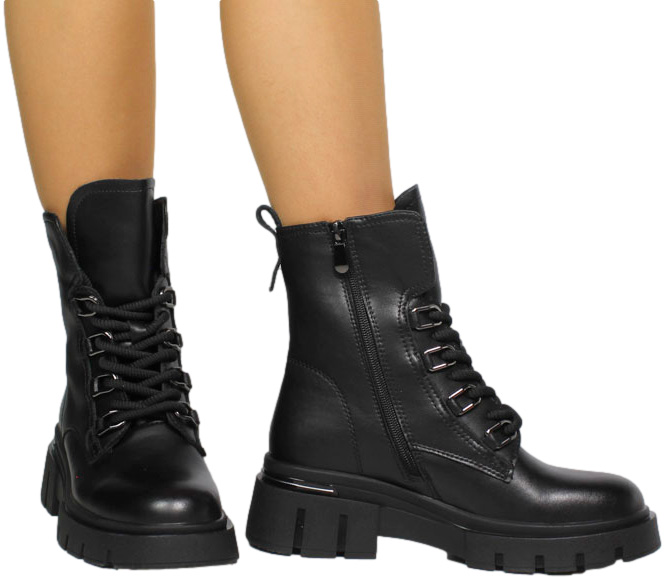 Trzewiki Stylowe Sokolski HW Z24-525 BLK Skóra Naturalna