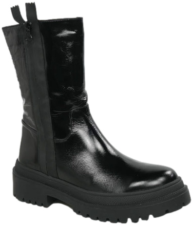 Trzewiki Modne Boccato 267-6014 Black Patent Skóra Naturalna_TN