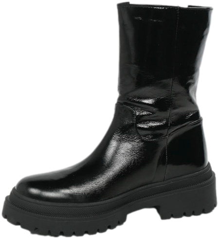 Trzewiki Modne Boccato 267-6014 Black Patent Skóra Naturalna_TN